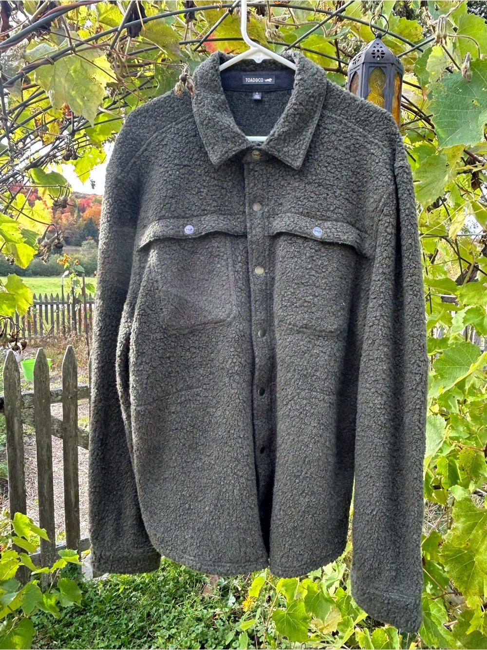 Toad&Co Olive Green Sherpa Shirt Jacket